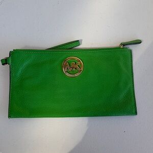 Michael Kors Emerald Leather Clutch
